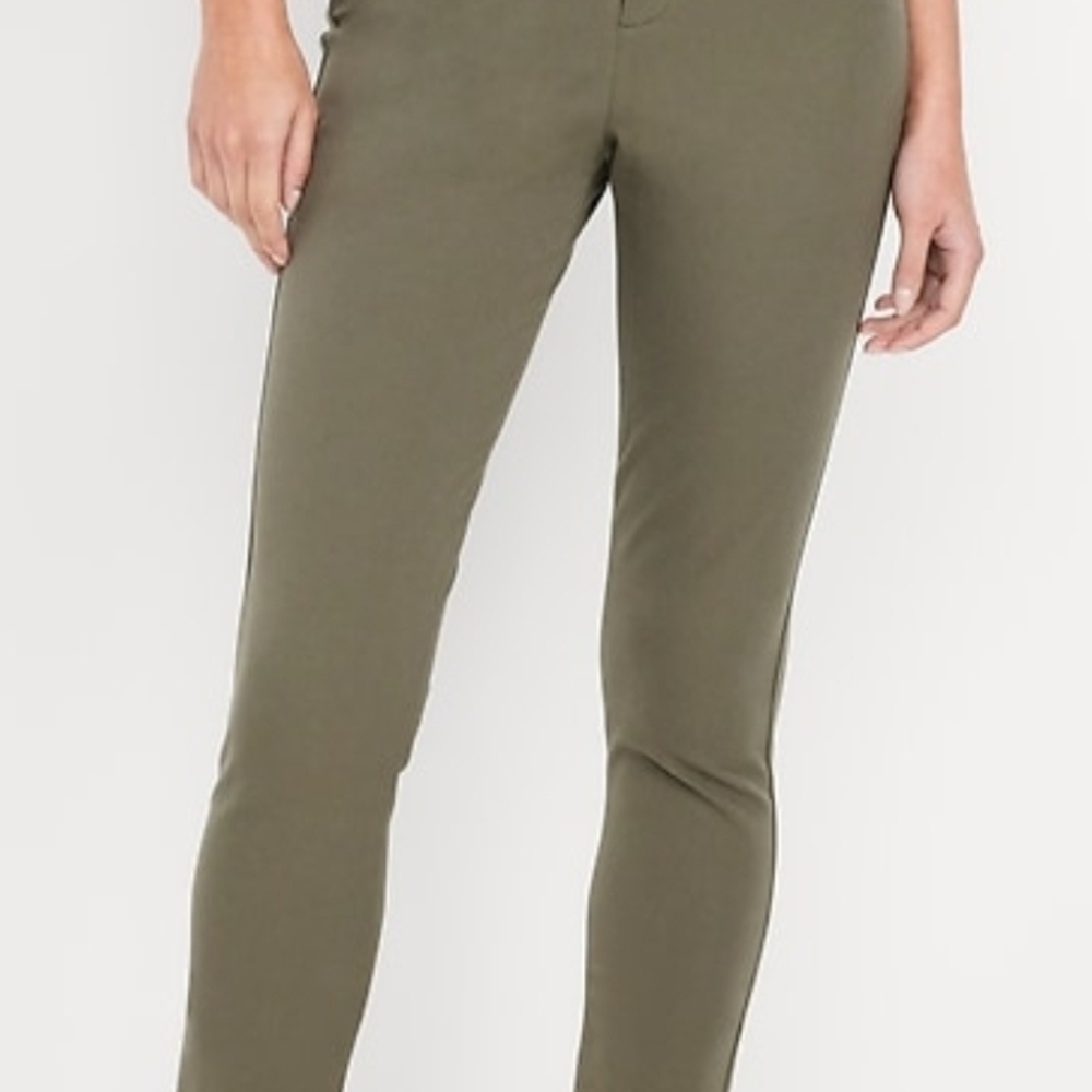 Old Navy Olive Green Women's Slim Fit Pants-pixie